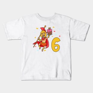 I am 6 with Spartan - kids birthday 6 years old Kids T-Shirt